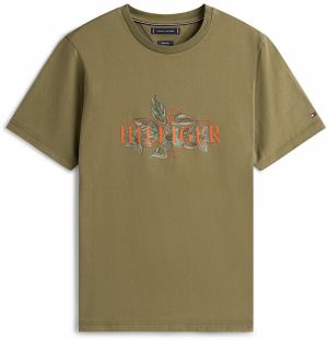 TOMMY HILFIGER Tričko  zelená / olivová / tmavozelená / homárová