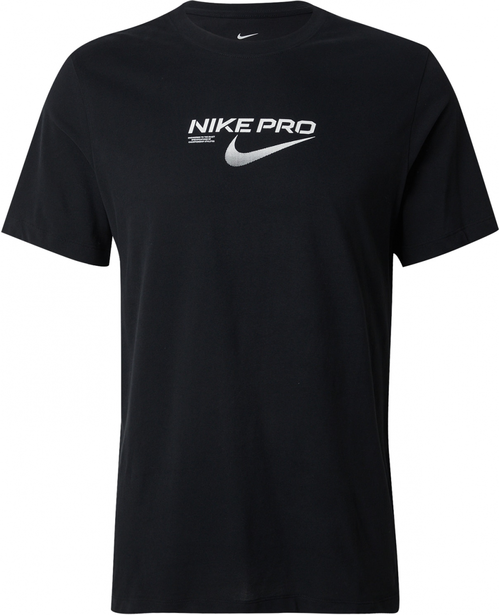 NIKE Funkčné tričko 'PRO'  čierna / biela