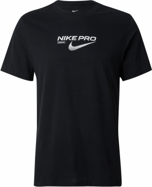 NIKE Funkčné tričko 'PRO'  čierna / biela