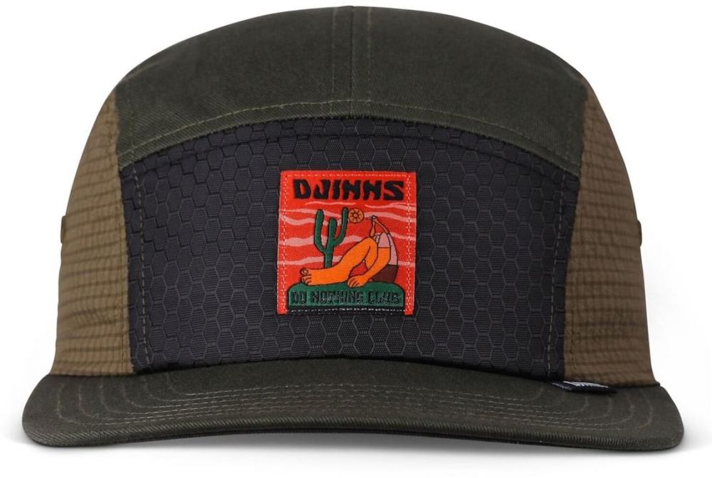DJINNS Čiapka  hnedá / kaki / červená / čierna