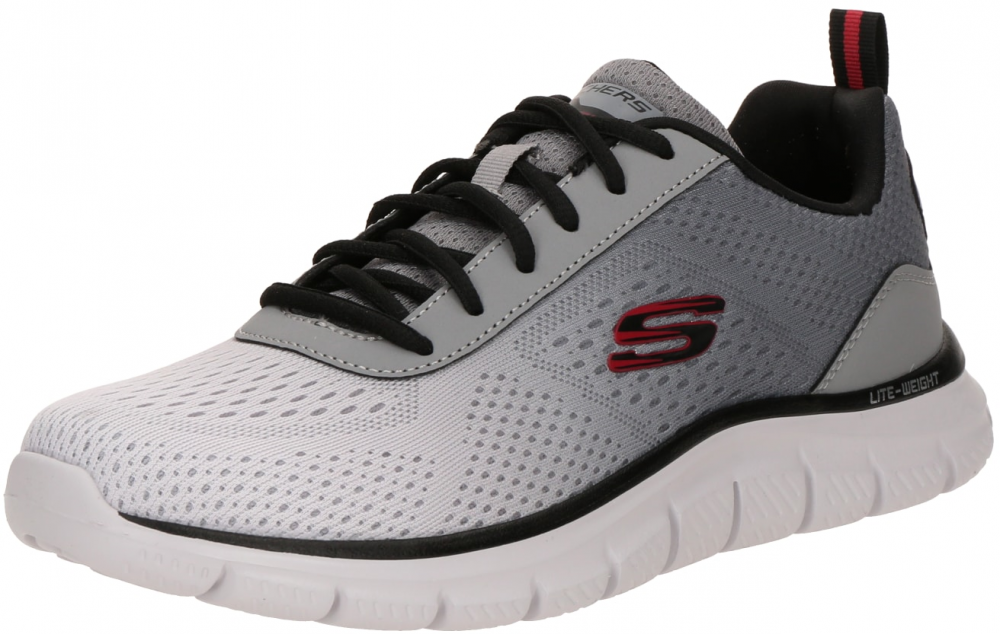 SKECHERS Nízke tenisky 'TRACK - RIPKENT'  sivá / tmavosivá / červená