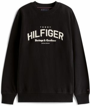 TOMMY HILFIGER Mikina  čierna / biela ako vlna