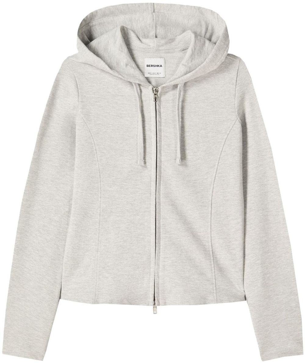 Bershka Tepláková bunda  svetlosivá