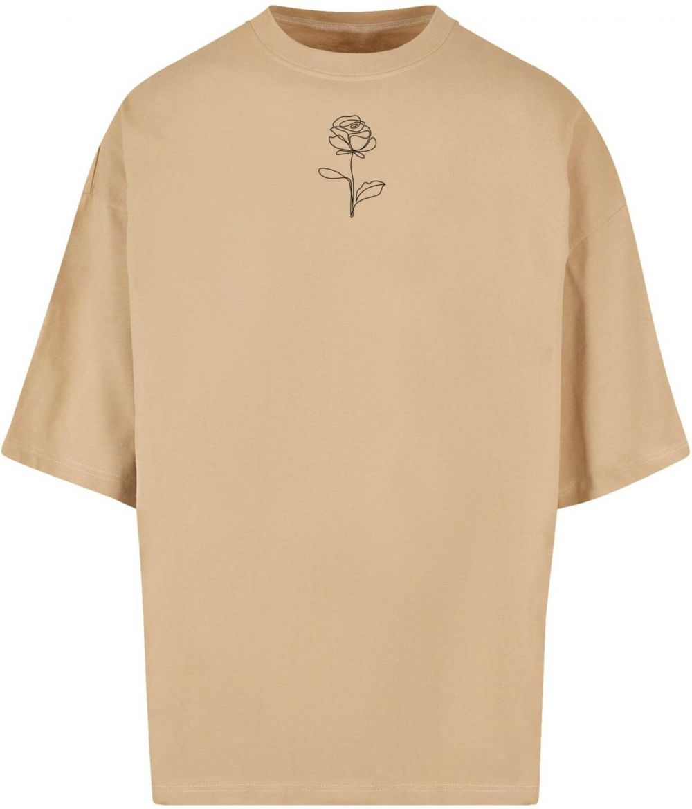 Merchcode Tričko 'Spring - Rose'  tmavobéžová / čierna
