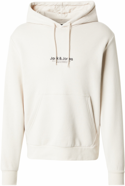JACK & JONES Mikina 'JWHVESTERBRO'  béžová / čierna