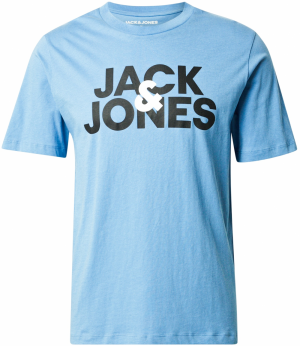 JACK & JONES Tričko 'JWHJACULA'  svetlomodrá / čierna / biela