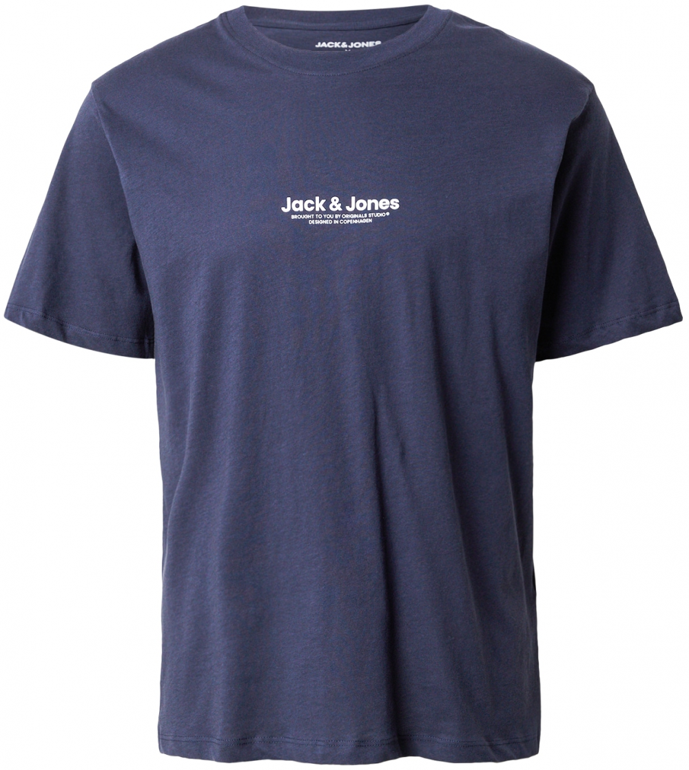 JACK & JONES Tričko 'JWHVESTERBRO'  námornícka modrá / biela