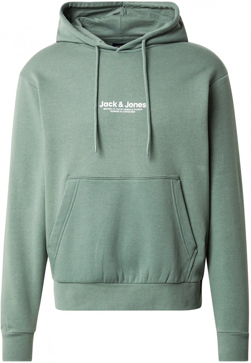 JACK & JONES Mikina 'JWHVESTERBRO'  svetlozelená / biela