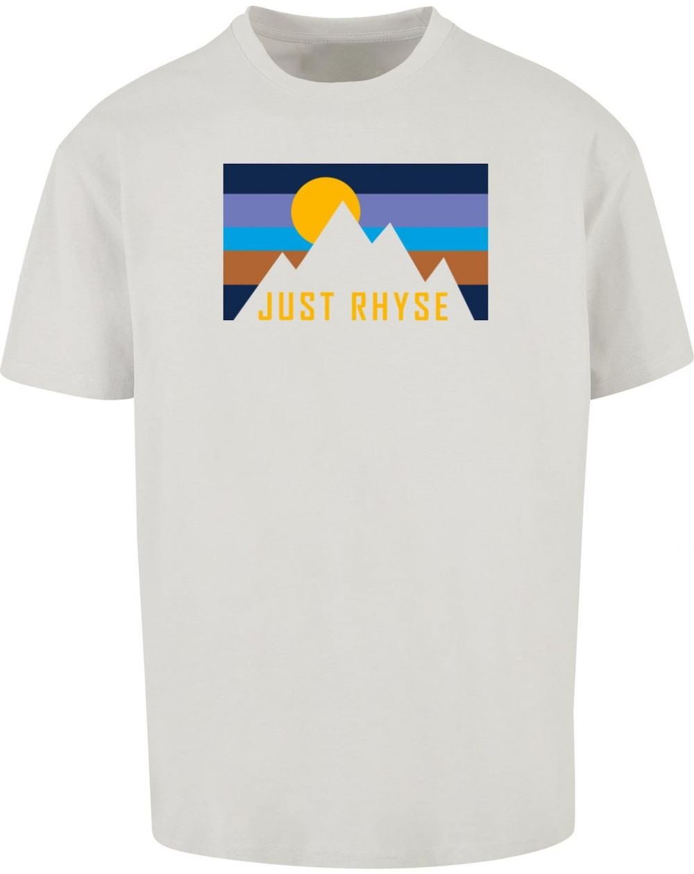 Just Rhyse Tričko 'Mountainside'  modrá / námornícka modrá / žltá / sivá
