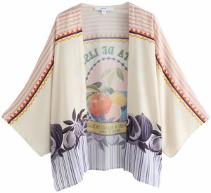 Next Kimono  nebielená / svetlomodrá / modrofialová / oranžová