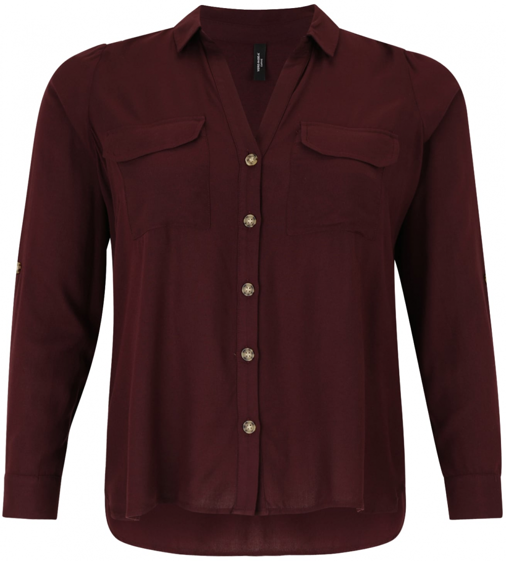 Vero Moda Curve Blúzka 'VMBumpy'  vínovo červená
