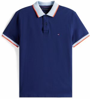 TOMMY HILFIGER Tričko  námornícka modrá / pastelovo modrá / oranžová