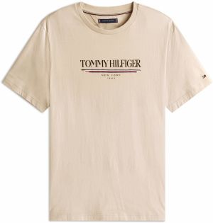TOMMY HILFIGER Tričko  béžová / námornícka modrá / čierna / biela