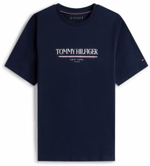 TOMMY HILFIGER Tričko  námornícka modrá / ohnivo červená / biela