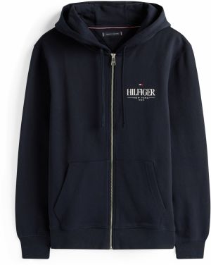 TOMMY HILFIGER Tepláková bunda  námornícka modrá / šedobiela