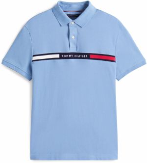 TOMMY HILFIGER Tričko  modrosivá / jasne červená / čierna / biela