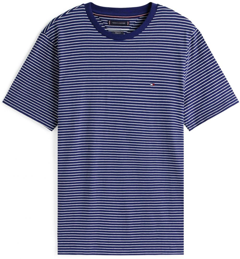 TOMMY HILFIGER Tričko 'ESS SEASONAL'  modrá / biela