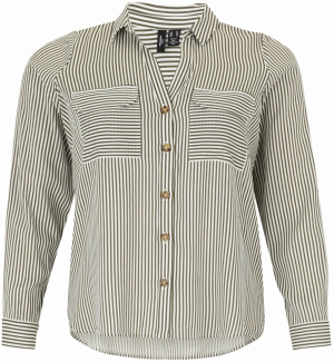 Vero Moda Curve Blúzka 'VMBUMPY'  olivová / biela