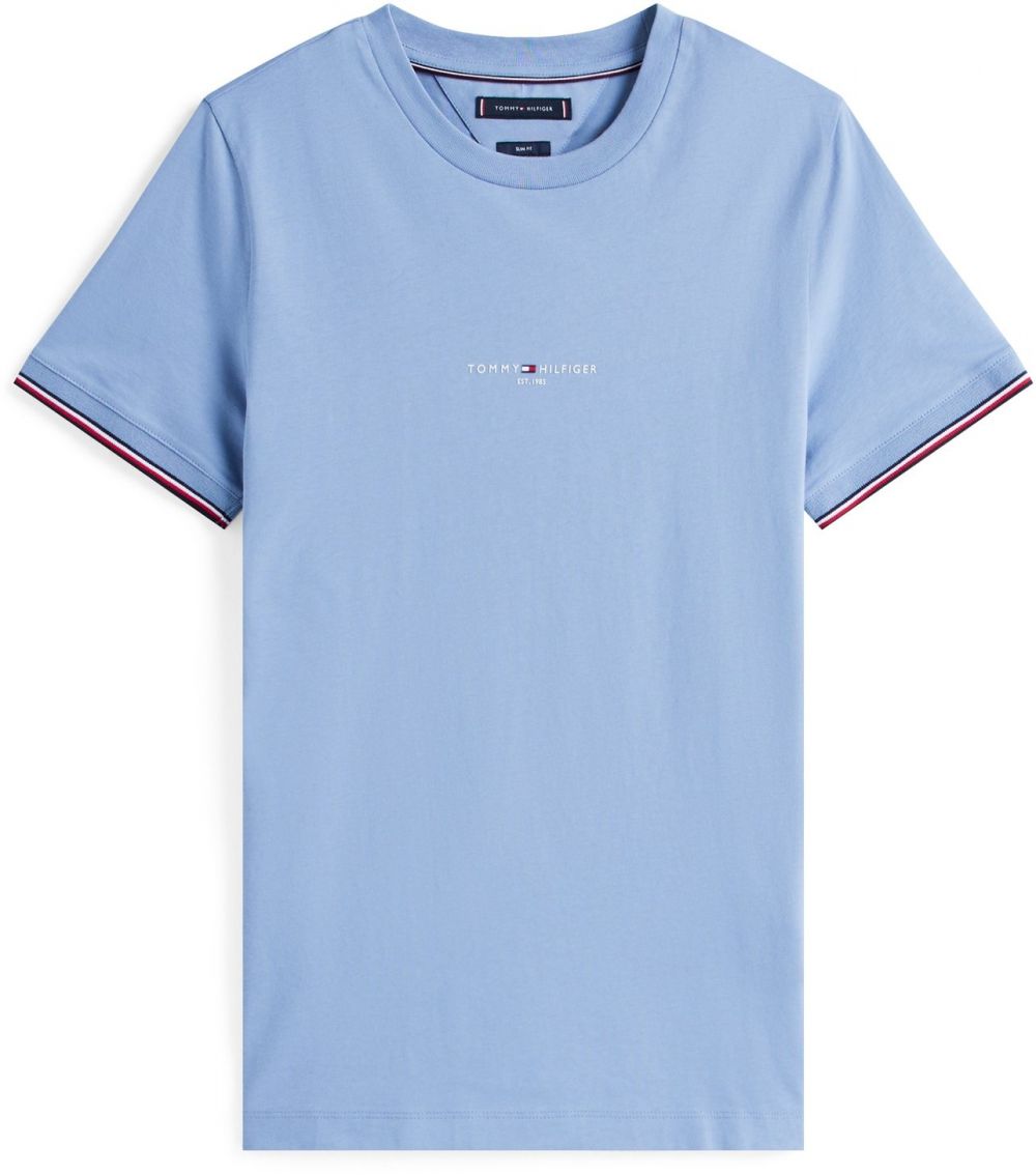 TOMMY HILFIGER Tričko  modrosivá / brusnicová / čierna / biela