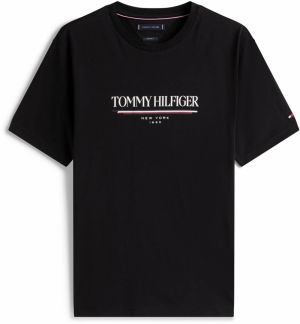 TOMMY HILFIGER Tričko  námornícka modrá / jasne červená / čierna / biela