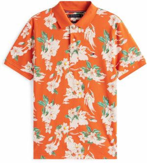 TOMMY HILFIGER Tričko  nebielená / tmavobéžová / nefritová / oranžová