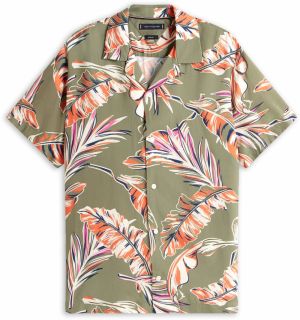 TOMMY HILFIGER Košeľa  námornícka modrá / olivová / oranžová / biela