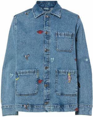 PIECES Prechodná bunda 'PCJidi'  modrá denim / žltá / ružová / červená