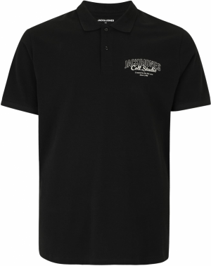 Jack & Jones Plus Tričko 'JJMAKOTO'  čierna / biela