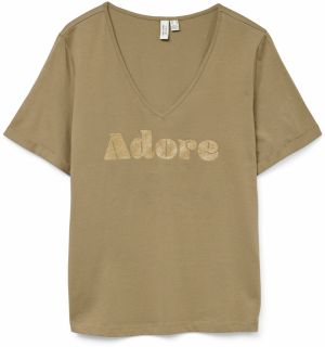 VERO MODA Tričko 'VMFADORA'  zlatá / kaki