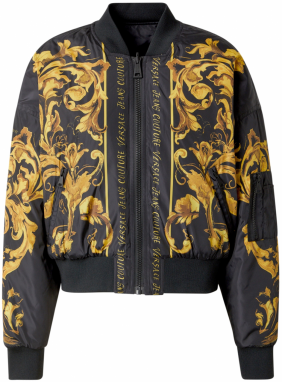 Versace Jeans Couture Prechodná bunda  hnedá / zlatá žltá / čierna