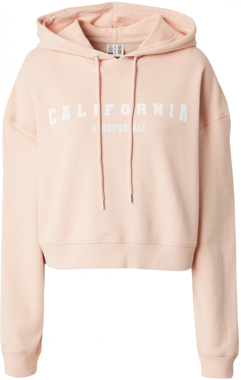 AÉROPOSTALE Mikina 'CALIFORNIA'  ružová / biela