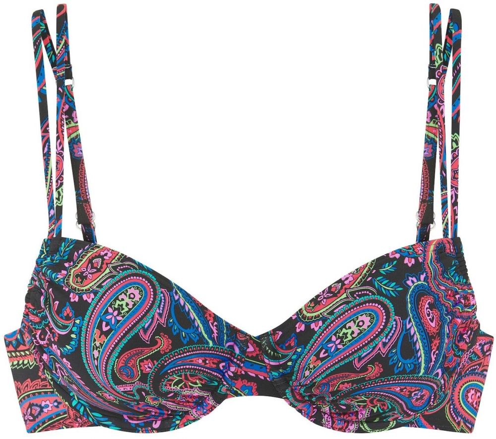 VENICE BEACH Bikinový top  modrá / ružová / červená / čierna