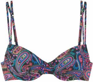 VENICE BEACH Bikinový top  modrá / ružová / červená / čierna