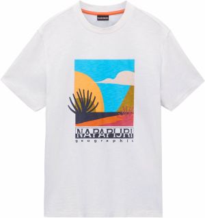 NAPAPIJRI Tričko 'S-Arbia'  námornícka modrá / azúrová / zlatá žltá / biela