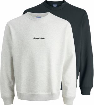JACK & JONES Mikina 'JORNORREBRO'  svetlosivá / jedľová