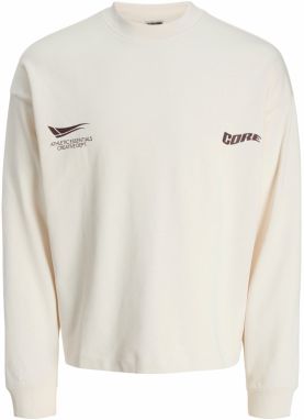 JACK & JONES Mikina 'JCOSIGNAL'  krémová / tmavohnedá