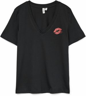 VERO MODA Tričko 'VMFEYOLA'  krvavo červená / čierna