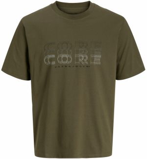 JACK & JONES Tričko 'JCOFUSION'  olivová / čierna / biela
