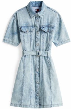 Tommy Jeans Košeľové šaty  modrá denim