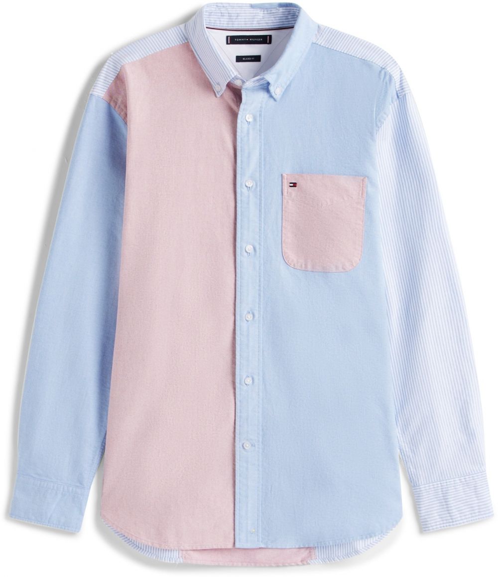 TOMMY HILFIGER Košeľa  modrá / ružová / biela