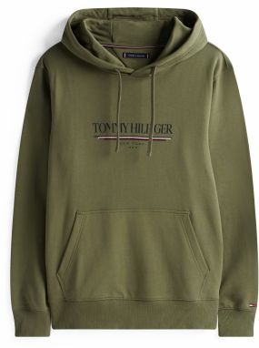 TOMMY HILFIGER Mikina 'BRAND LOVE'  námornícka modrá / olivová / brusnicová