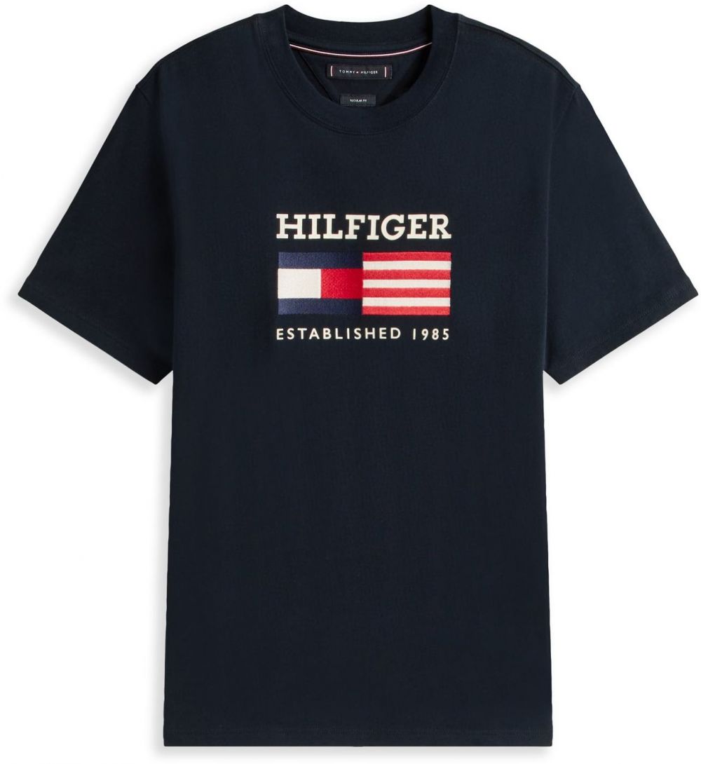 TOMMY HILFIGER Tričko 'AMERICANA'  tmavomodrá / červená / biela