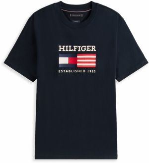 TOMMY HILFIGER Tričko 'AMERICANA'  tmavomodrá / červená / biela