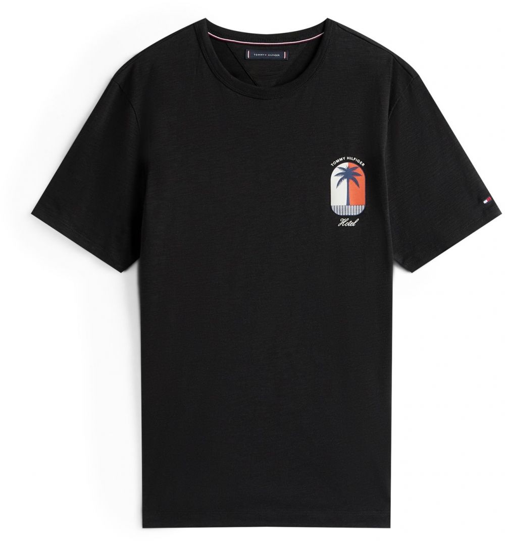 TOMMY HILFIGER Tričko 'PALM TREE'  tmavomodrá / svetločervená / čierna / biela