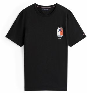 TOMMY HILFIGER Tričko 'PALM TREE'  tmavomodrá / svetločervená / čierna / biela
