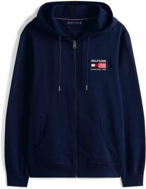 TOMMY HILFIGER Tepláková bunda  námornícka modrá / červená / biela