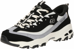 SKECHERS Nízke tenisky 'D LITES-SMOOTH NOSTALGIA'  sivá / čierna / biela