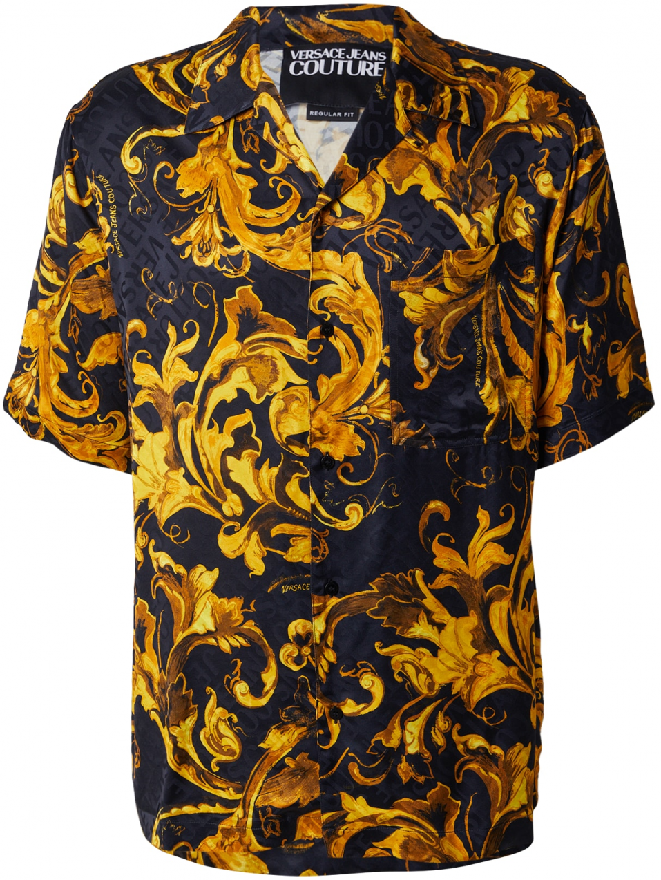 Versace Jeans Couture Košeľa 'BOWLING'  pueblo / zlatá žltá / šafránová / čierna