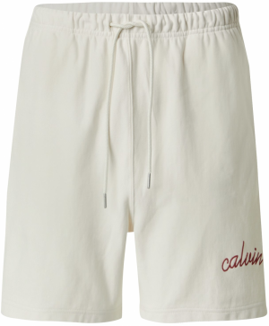 Calvin Klein Jeans Nohavice  tmavočervená / šedobiela