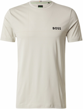 BOSS Funkčné tričko  béžová / svetlobéžová / čierna